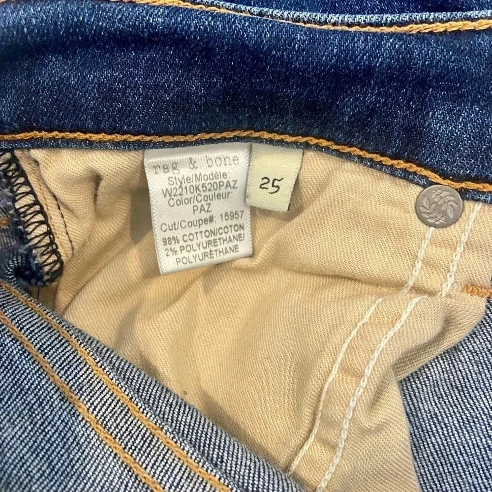 Rag & Bone Low Rise Stevie Skinny Ankle Tie Jeans Paz Color Size 25 - Picture 8 of 10